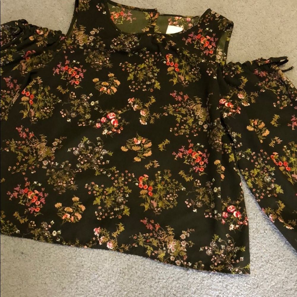 Floral Open Shouldered Top